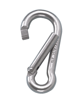 Stainless Steel Snap Hook With Assymetric Opening, &Oslash;8mm, L=80mm, Opening 22mm - 294100 1 - 294100