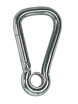 Stainless Steel Snap Hook With Eye And Extra Large Opening, &Oslash;8mm, L=85mm - 294600 - 294600