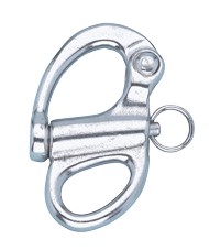 Stainless steel snap shackle with fixed eye