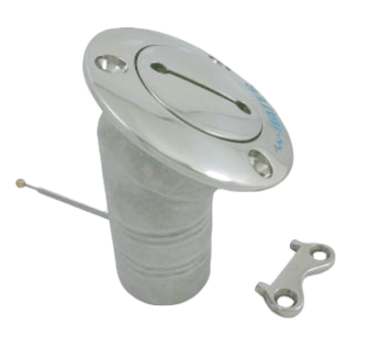 Stainless Steel Deck Entries 'Diesel', Hose Connection &Oslash;38mm, Flange &Oslash;76mm, 30&deg; Model - 30 graden - 9078713