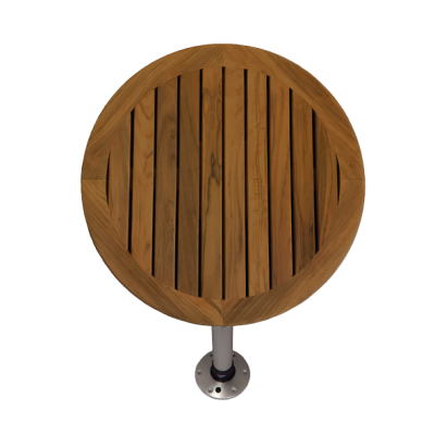 Table Teak Round &Oslash;610x23mm Set With Pedestal (H=686mm) And Base - 369095 72dpi - 369095