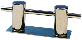 Stainless Steel Double Bollard With Base, M10 Bolt Mount, &Oslash;40mm, 200x60x100mm, Stock 250mm (Hole Spacing: 120mm) - 390501 72dpi - 390501