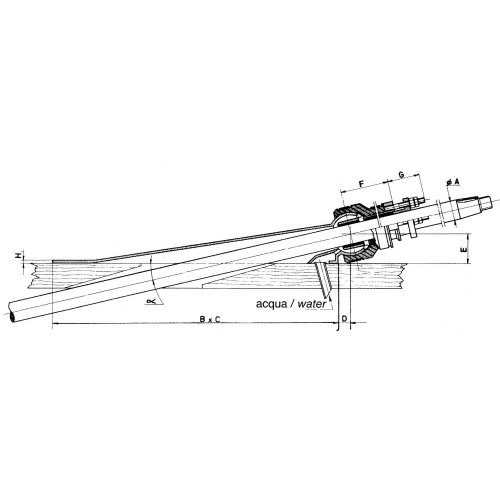Bronze Flexible Inner Bearing Pso (With Baseplate), For Propeller Shaft &Oslash;40mm, Built-In 8-16&deg; - 464240 01 72dpi - 464240