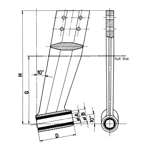 Bronze Shaft Strut With Neoprene Shaft Bearing, For Propeller Shaft &Oslash;30mm - 468030 1 - 468030