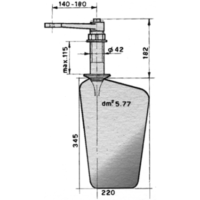 Radice Bronze Rudder Type 12/6P, For Flat Keel. Boat Length: 5-8m - 469012 - 469012