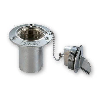 Chromed Brass Deck Entries 'Fuel', Hose Connection &Oslash;50mm, Flange &Oslash;89mm, Cut-Out Size &Oslash;50mm - 482042 diesel - 482042