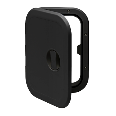 Plastic Hatch, 373x270mm, 180&deg;, Removable, Black - 484161 z - 484161/Z