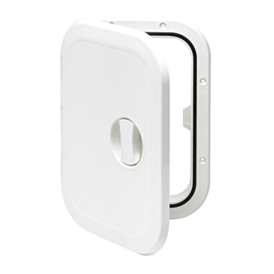 Plastic Hatch, 373x270mm, 1x Handle, 180&deg;, White - 484161 - 484161