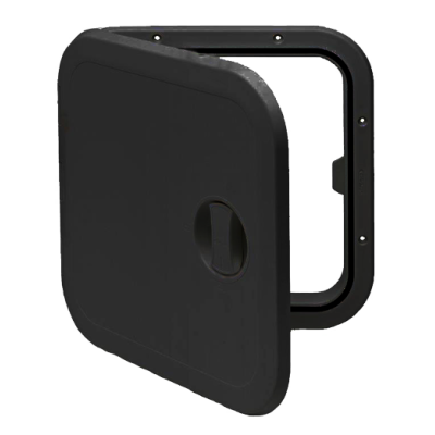Plastic Hatch, 373x373mm, 180&deg;, Removable, Black - 484163 z - 484163/Z