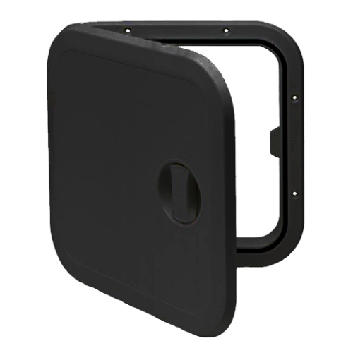 Plastic Hatch, 373x373mm, 180&deg;, Removable, Black - 484163 z - 484163/Z