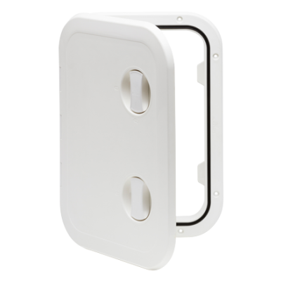 Plastic Hatch, 315x440mm, 2x Handle, 180&deg;, White - 484167 - 484167