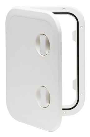 Plastic Hatch, 315x440mm, 2x Handle, 180&deg;, White - 484167 - 484167
