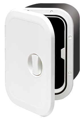 Plastic Hatch, 357x606x320mm, 2x Handle, 180&deg;, White (Cover And Hinge Removable) - 484220 72dpi - 484222