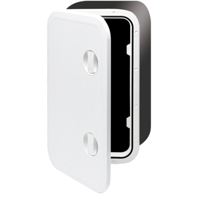 Plastic Hatch, 357x606x320mm, 2x Handle, 180&deg;, White (Cover And Hinge Removable) - 484222 72dpi - 484222