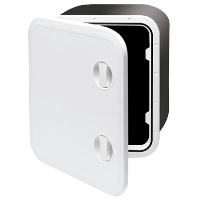 Plastic Hatch, 459x514x330mm, 2x Handle, 180&deg;, White (Cover And Hinge Removable) - 484226 72dpi - 484226