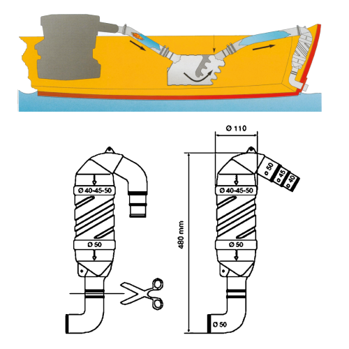 Plastic Gooseneck 150&deg;, Hose Connection &Oslash;40/45/50mm - 486206 1 - 486206