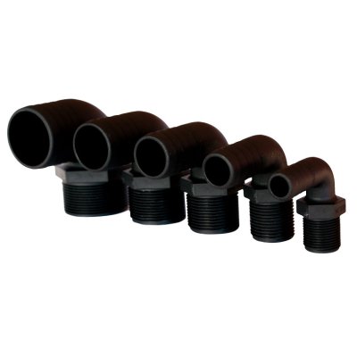Allpa Plastic Hose Nipple, 90°, Ø1/2"X13mm, With Outer Thread, Black - 486630 72dpi - 486630