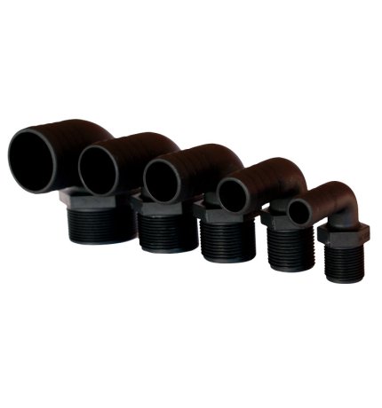 allpa plastic hose nipples, 90&deg;, with outer thread