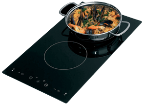 Flush Mount Electric Hob-Unit With Touch Screen Control, 2-Burner (1200w + 1800w), 230v, 505x285x60mm - 487190 72dpi - 487190