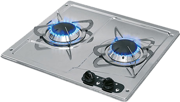 Gas Hob Unit Stainless Steel 2 Burners - 487521 72dpi - 487521