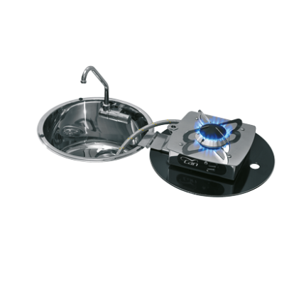 Stainless Steel Sink 300x180mm With Foldable Stainless Steel Stove + Cover + Tap + 488034 - 487529 72dpi - 487529