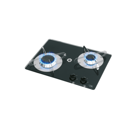 Gas Hob Unit With Thermic Glass-Plate, 380x280x80mm, Burners: 1x Small/1x Medium - 487571 72dpi - 487571