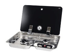 Gas Cooker With Cover Plate, Burners: 1x Small / 1x Medium - 487579 72dpi - 487579