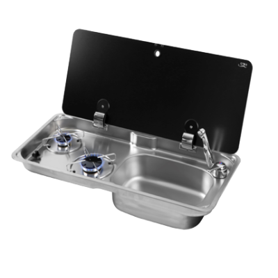 Gas Hub Unit And Sink With Cover, Burners: 1x Small/1x Medium - 487689 72dpi - 487689