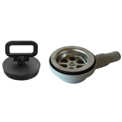 Plastic 90&deg; Waste Pipe For Sink, With Stainless Steel Strainer & Plug 20mm And 25mm - 488024 72dpi 1 - 488034