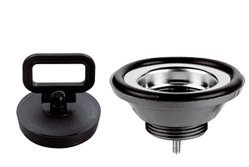 Plastic Straight Waste Pipe, 1-1/4", With Stainless Steel Strainer & Plug - 488026 72dpi - 488026