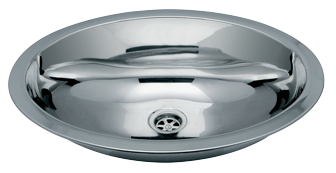 Stainless Steel Sink, Oval, Outside 510x390mm, Depth 167mm - 488051 72dpi - 488051