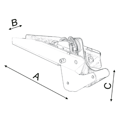 Stainless Steel Anchor Bow Roller, A=300mm, B=80mm, C=80mm (Tilting, Up To 10kg) - 489054 1 1 - 489054