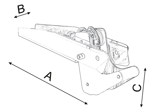 Stainless Steel Anchor Bow Roller, A=400mm, B=80mm, C=80mm (Tilting, Up To 15kg) - 489055 01 72dpi - 489055