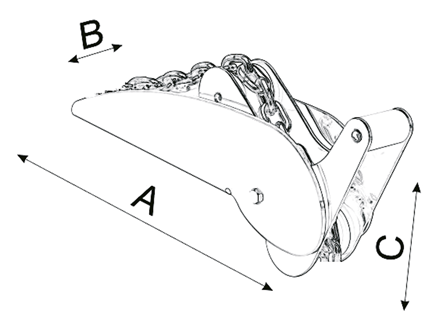 Stainless Steel Anchor Bow Roller, A=400mm, B=70mm, C=117mm (Tilting, Up To 15kg) - 489071 01 72dpi - 489071