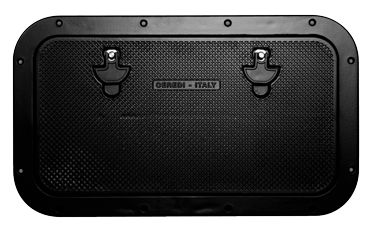 Aluminum Hatch, Outer Size 350x600mm, Cut Out Size 286x537mm, Black, Powder Coated - 494111 - 494111
