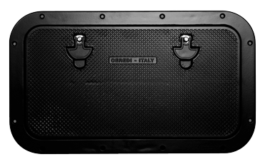 Aluminum Hatch, Outer Size 350x600mm, Cut Out Size 286x537mm, Black, Powder Coated - 494111 - 494111