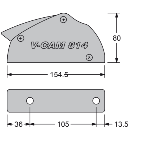 Antal Clutch V-Cam 814, Double, Line Ø10-12mm, Width 65mm, Weight 1,1kg - 509111 01 72dpi - 509122