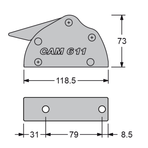 Antal Clutch Cam 611, Single, Line &Oslash;6-11mm, Width 33mm, Weight 0,30kg - 513110 01 72dpi - 513110