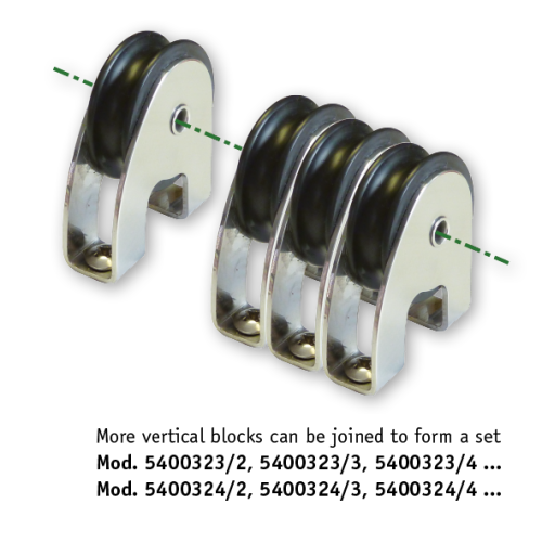 Antal Stainless Steel 316 Mini Block Series 34x6, Ball-Beared, Double Block - 5400303 2 - 5400303