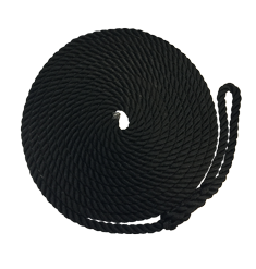 Braided Mooring Rope With Eye Made Of Polypropylene, &Oslash;8mm, L=4500mm, Black - 60080451 - 60080451