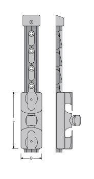 Antal Aluminum 'Automatic' T-Track (40x8) For Slider, Cut Out &Oslash;=8mm, Hole Spacing 50mm - 602313 72dpi - 602313