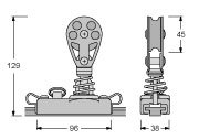Antal Aluminum Genua Car 26x4, With Mount-On Block &Oslash;45mm, With Stainless Steel Stand-Up Spring - 621452 01 72dpi - 621452