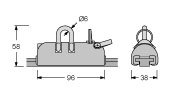 Antal Aluminum Genua Car 26x4, With Shackle, 96x38x58mm, Weight 0,21kg, Swl 800kg - 621462 72dpi - 621462