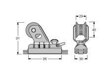 Antal Aluminum/Stainless Steel Genua Car 26x4, With Sliding Inserts, 96x38x91mm, Swl 800kg - 621492 01 72dpi - 621492