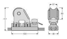Antal Aluminum/Stainless Steel Genua Car 32x6, With Sliding Inserts, 133x49x117mm, Swl 2800kg - 622492 01 72dpi - 622492