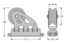 Antal Aluminum/Stainless Steel Genua 'Maxi' Car 40x8, With Sliding Inserts, 172x60x166mm, Swl 4800kg - 624492 01 300dpi - 624492