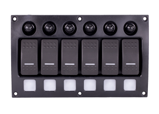 Sierra Plastic Circuit Panel 12-24v, Ip66, 6-Position, Led-Indicators & Automatic Fuses - 64sp21010 72dpi - 64SP21010