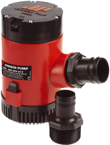 Johnson Pump L-Series Bilge Pump L4000, 24v/7,5a, 252l/Min, Hose Connection 1-1/2" & 2" - 6632400002 72dpi - 6632400002