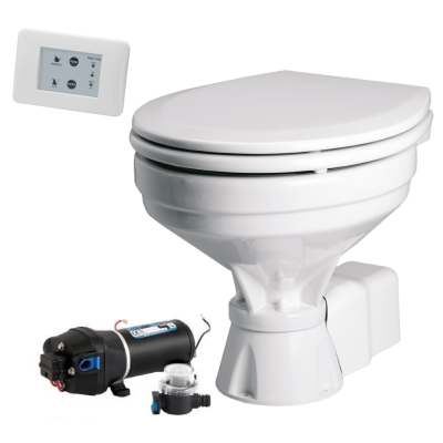 Johnson Pump Aquat Silent-Electric Toilet, 12v/13a, Comfort Vitreous China Bowl - 66804723201 1 - 66804723201
