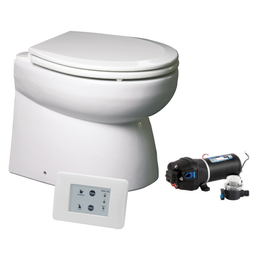 Johnson Pump Aquat Silent Premium-Electric Toilet, Low Model, Straight, 12v/16a, 385x365x455mm - 66804723301 2 - 66804723301